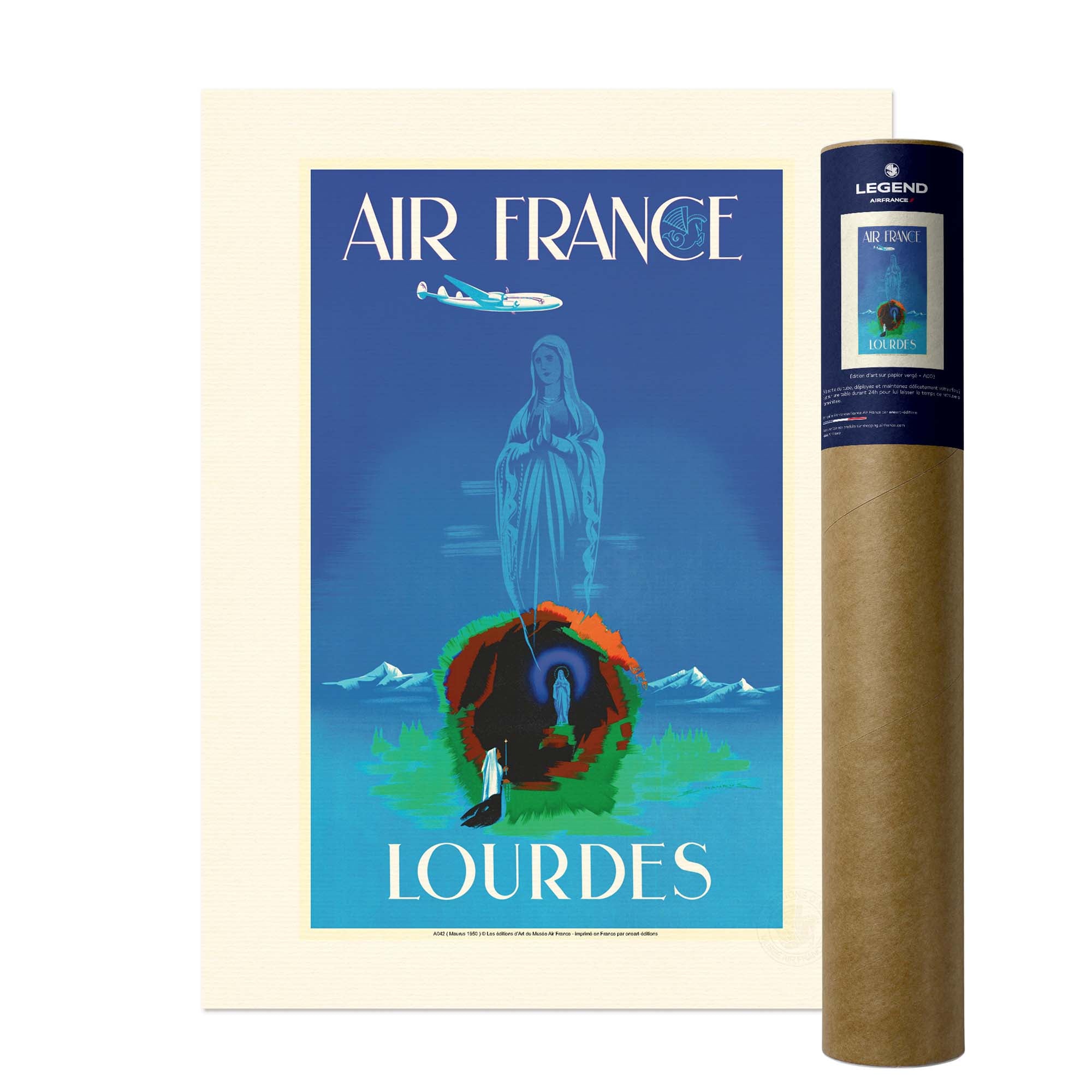 Affiche Air France - Lourdes