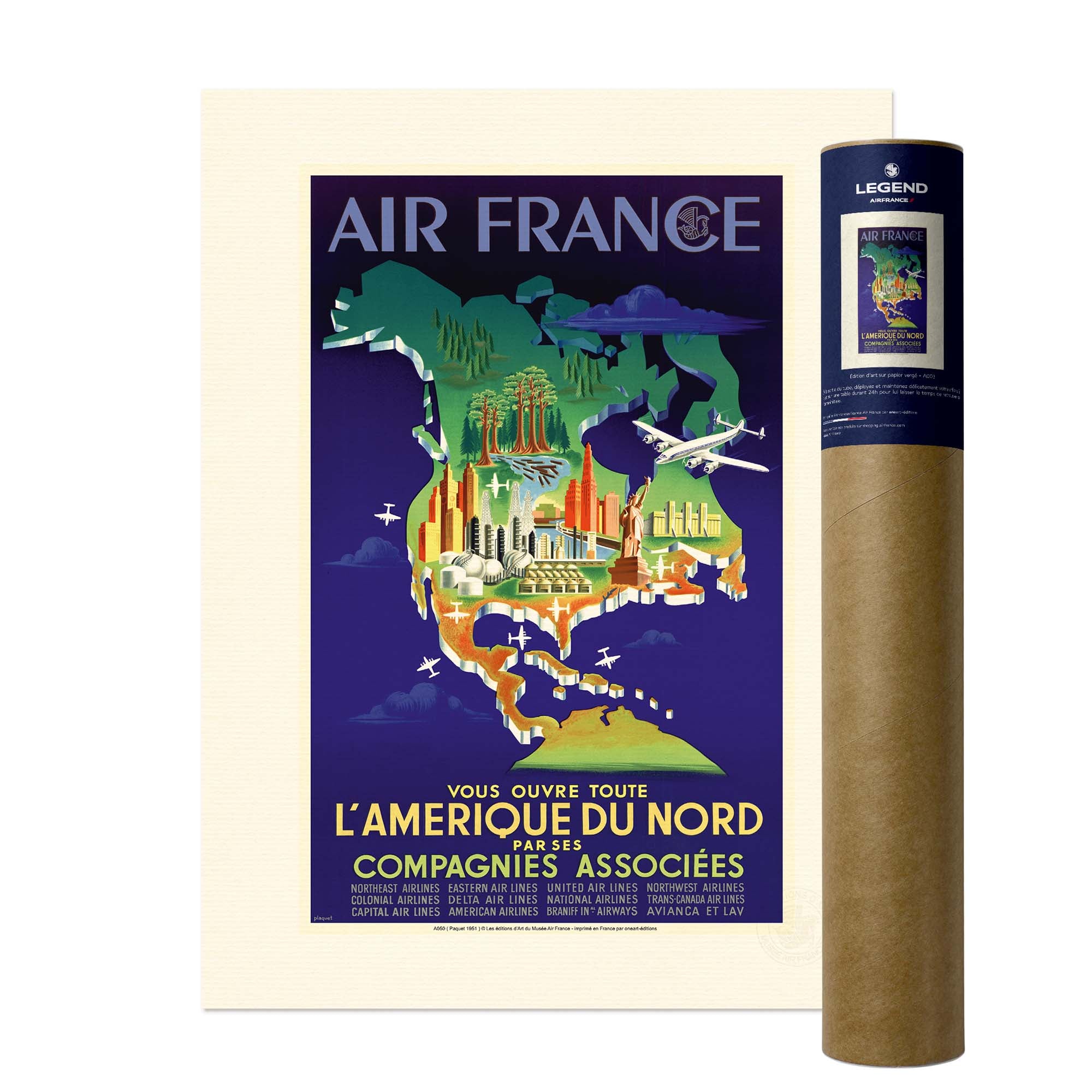 Affiche Air France - L'Amérique du Nord