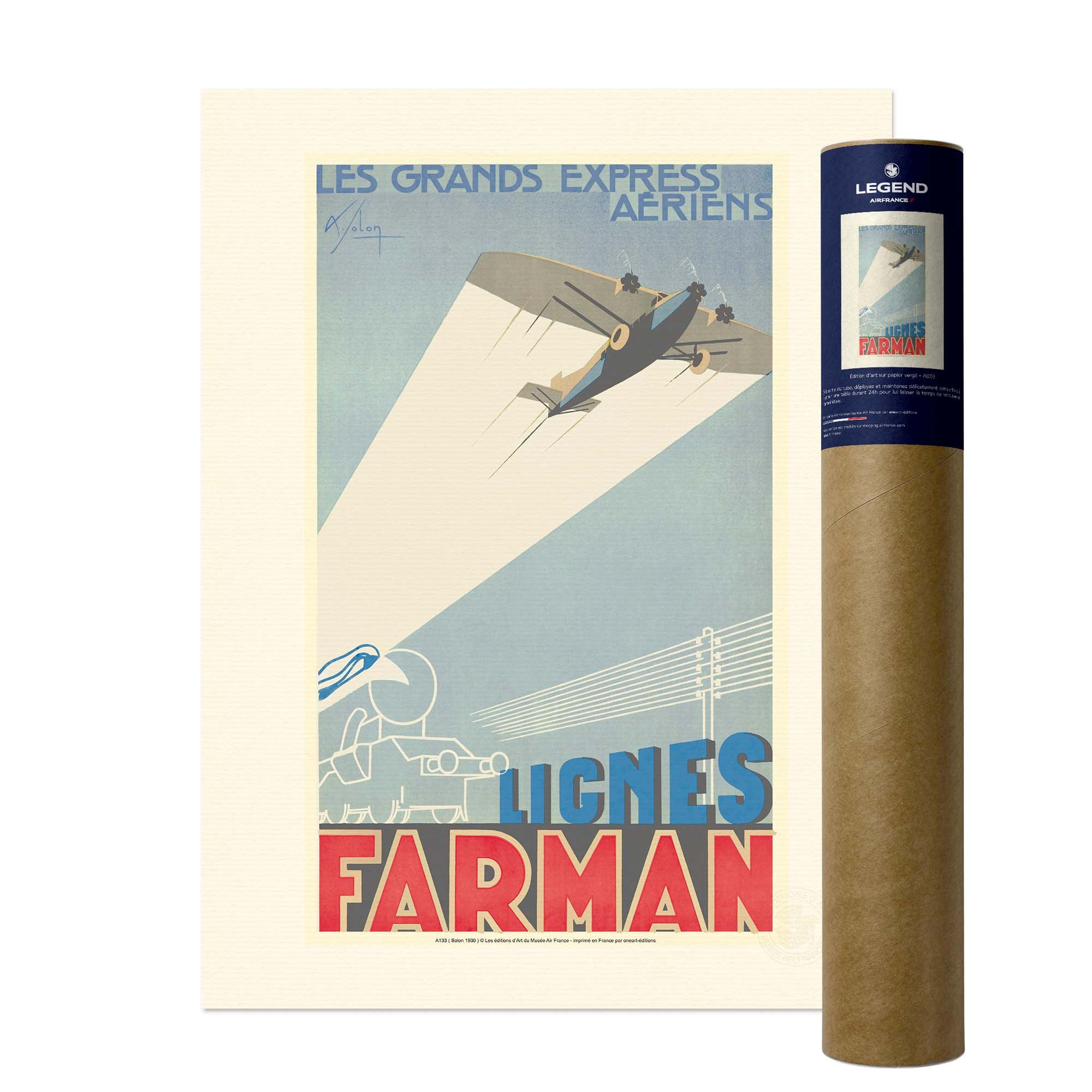 Affiche Air France - Lignes Farman