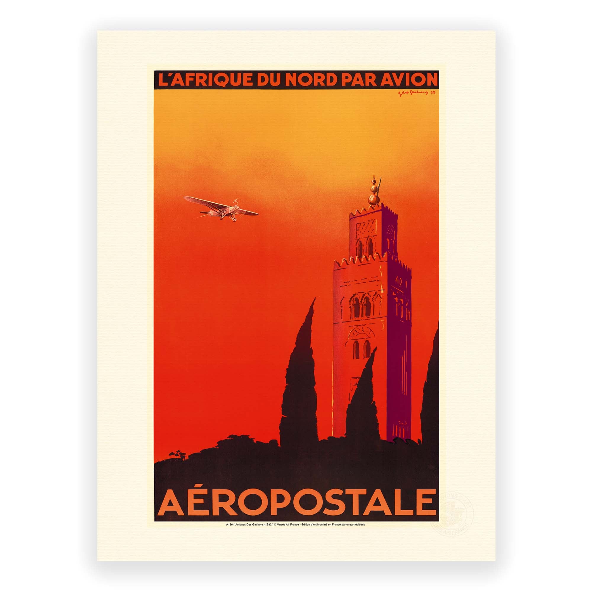 Affiche Air France - L'Afrique du Nord par avion