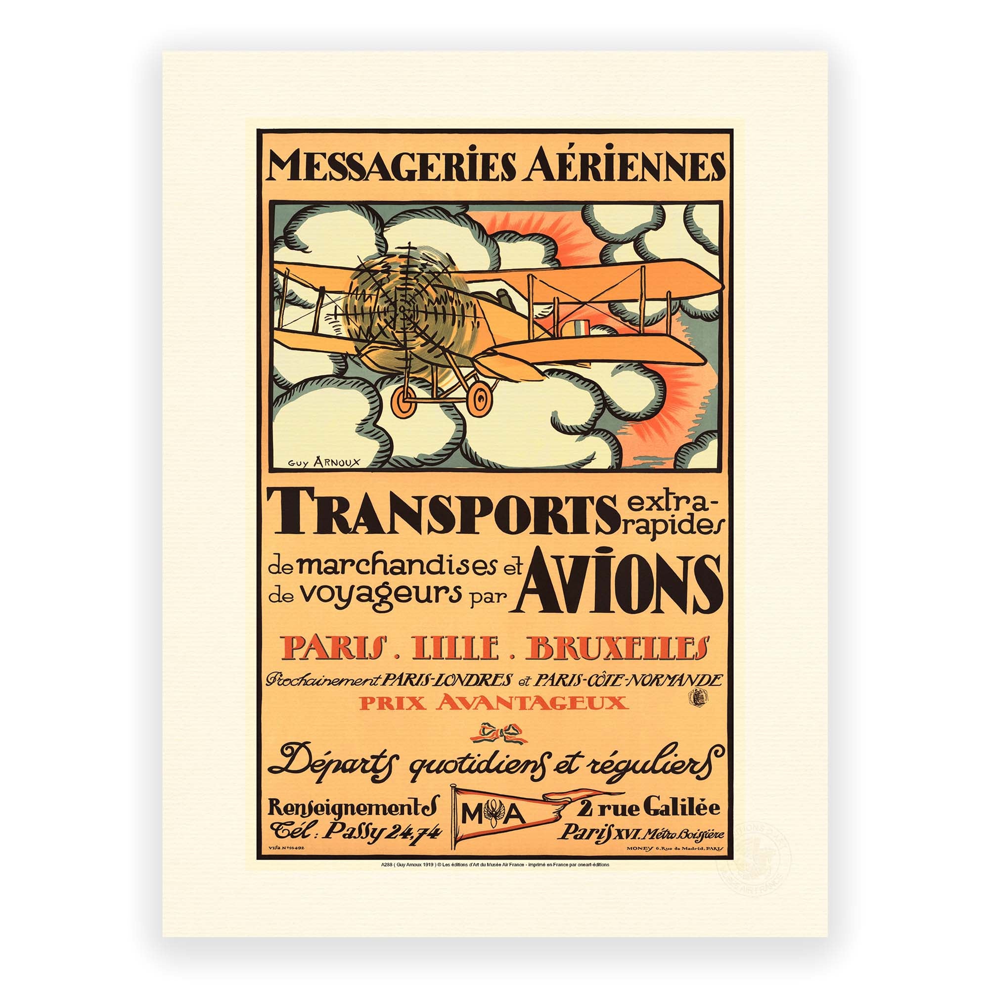 Affiche Air France - Messageries Aériennes