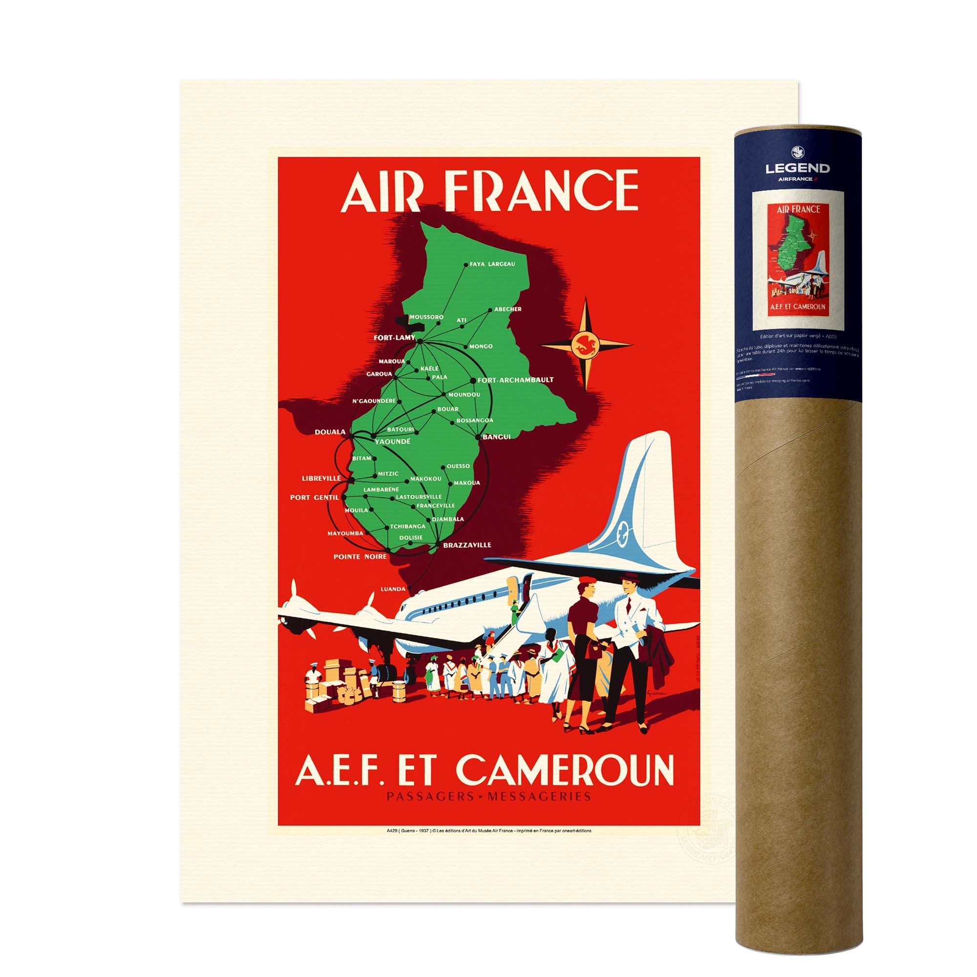 Affiche Air France - AEF et Cameroun