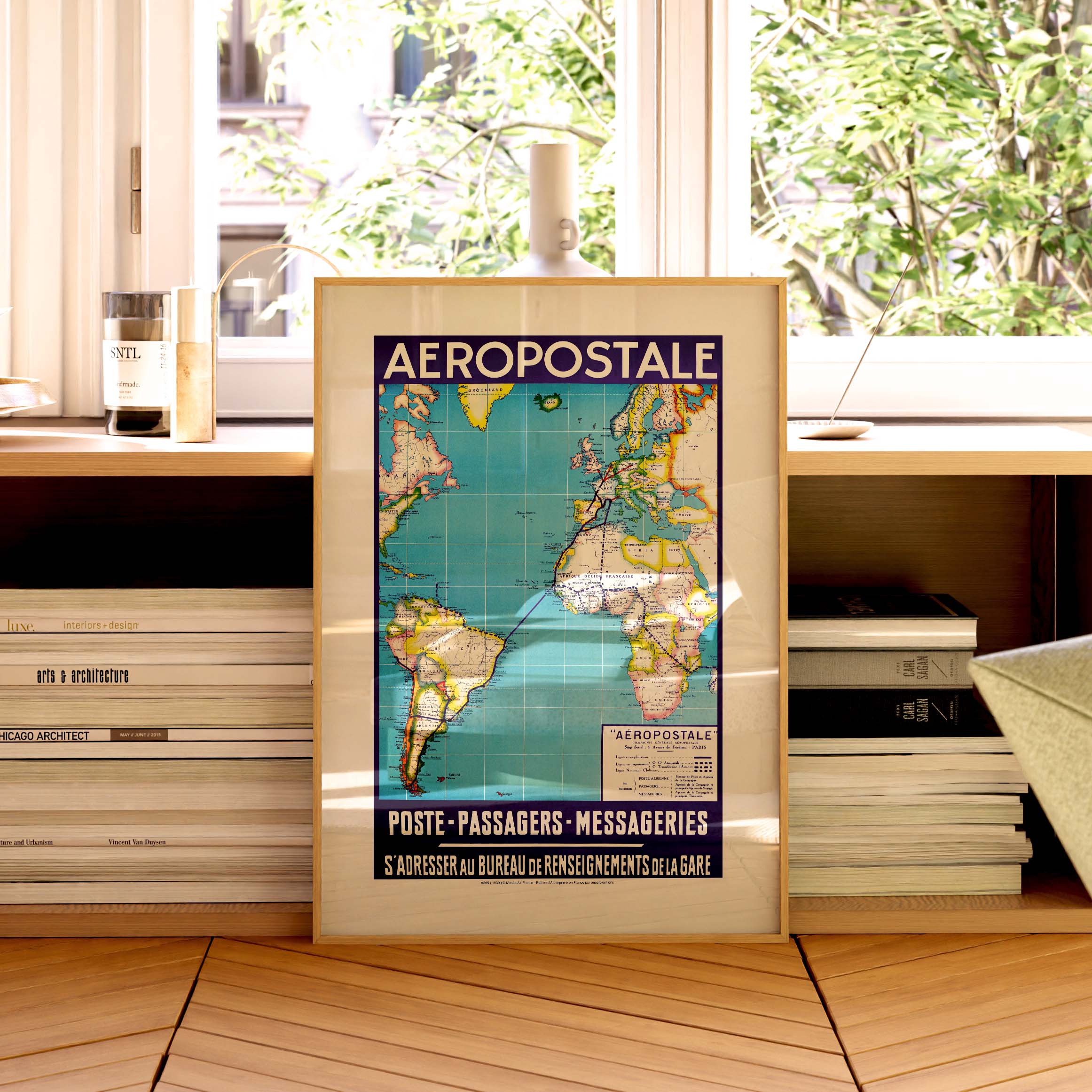 Affiche Air France - Poste - Passagers - Messageries