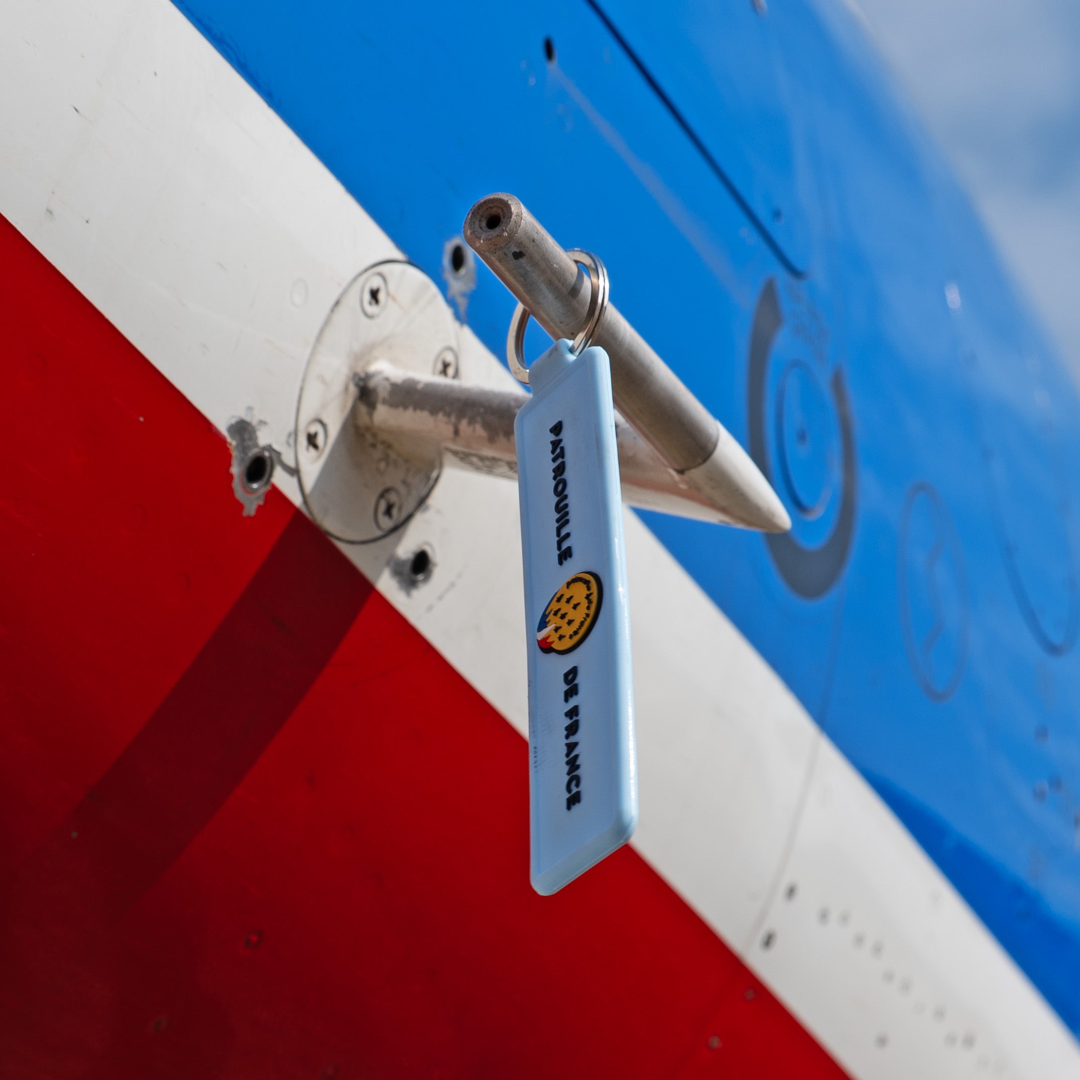 Patrouille de France key ring - Remove before flight - sky blue - rubber
